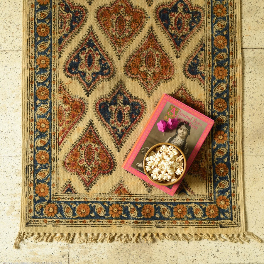 shop Kalamkari Natural Color Dhurrie