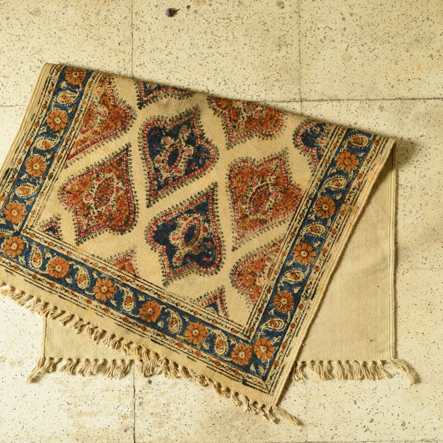 shop Kalamkari Natural Color Dhurrie