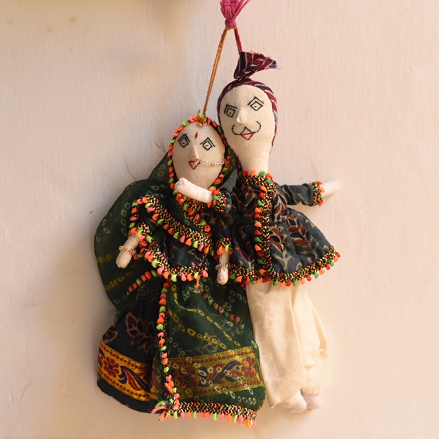shop Cotton Handmade Kutchi Doll Set (Pair)