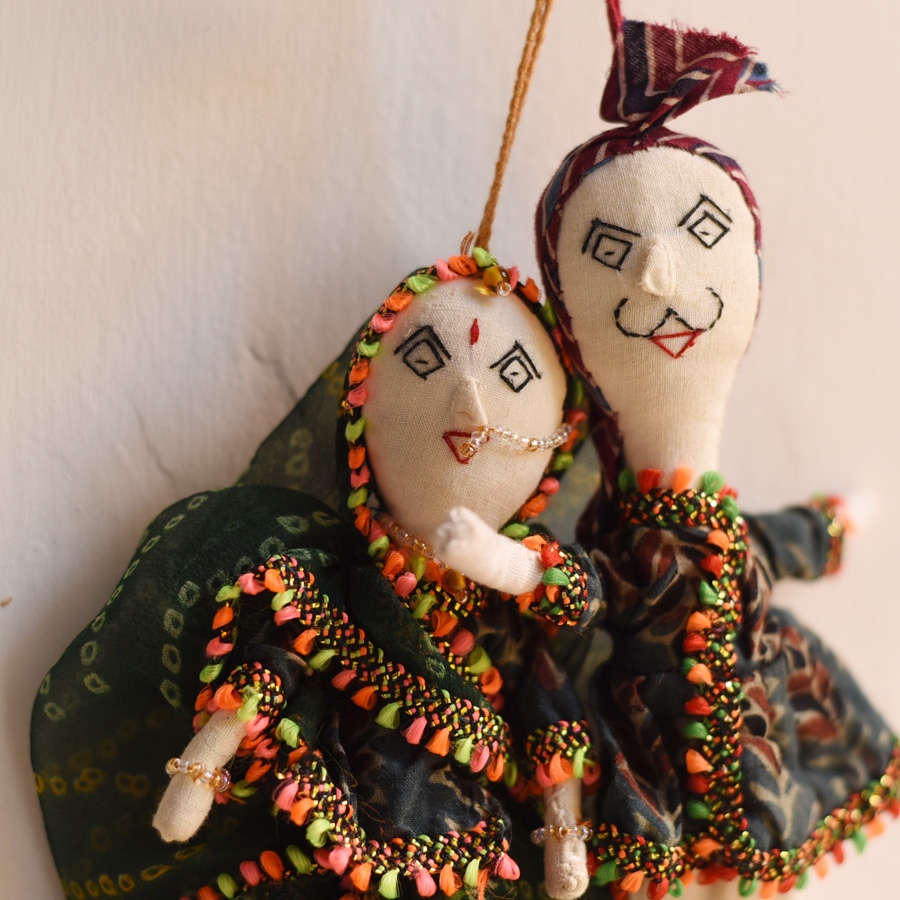 shop Cotton Handmade Kutchi Doll Set (Pair)
