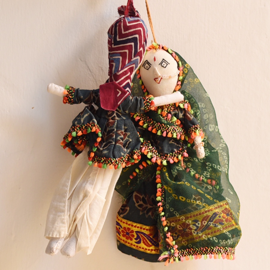 shop Cotton Handmade Kutchi Doll Set (Pair)