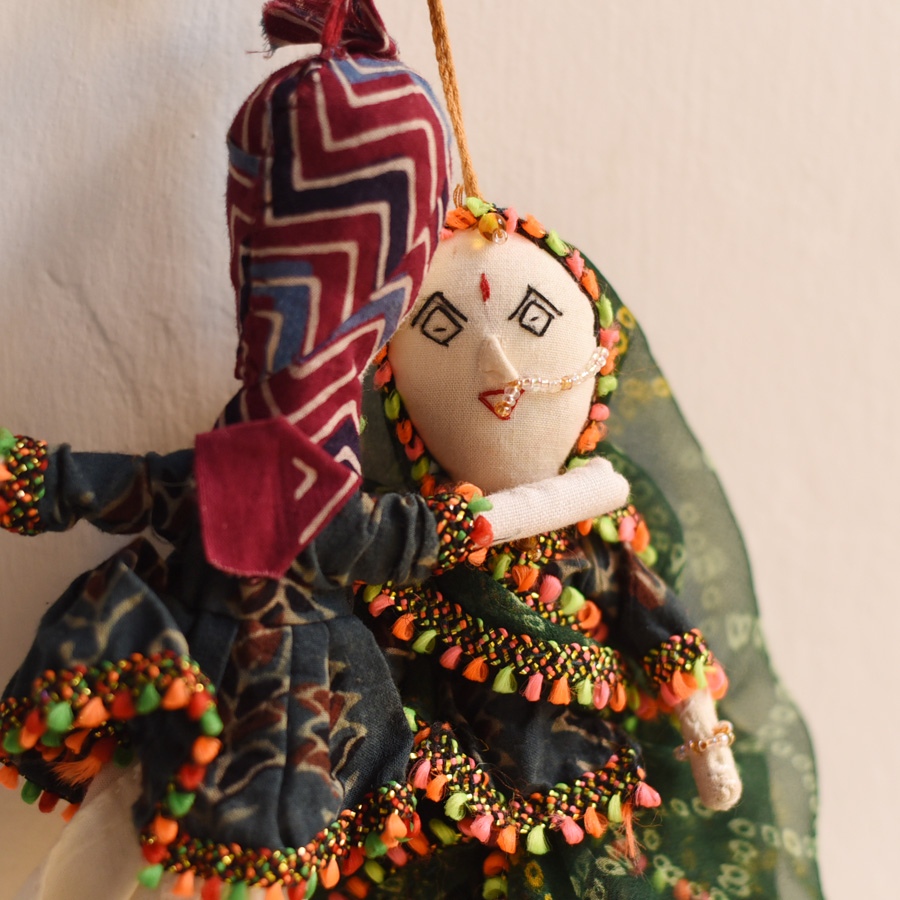 shop Cotton Handmade Kutchi Doll Set (Pair)