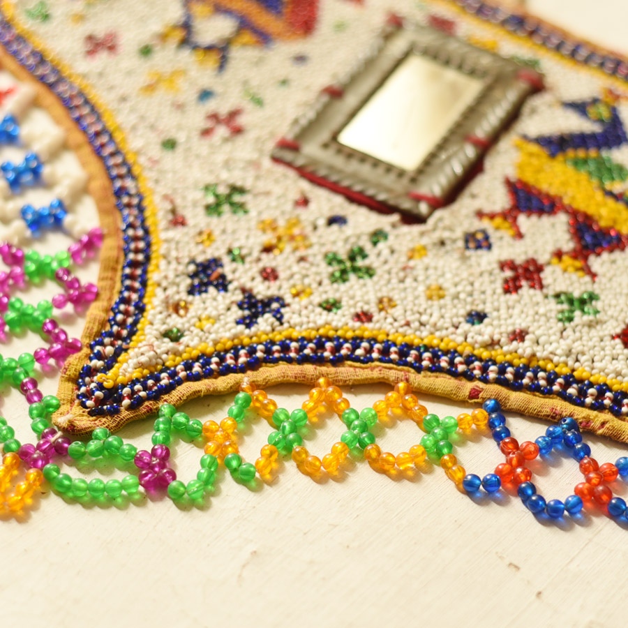 Gujrat Bead Work - Old & Antique Wall Hanging - Peacock