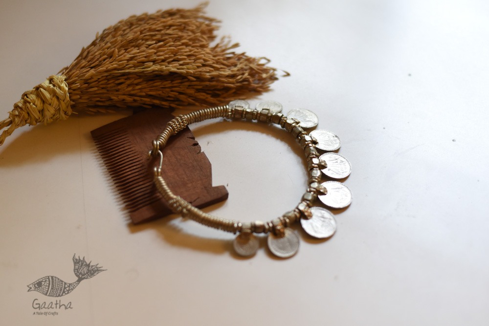 shop Handmade White Metal Tribal Coin Necklace