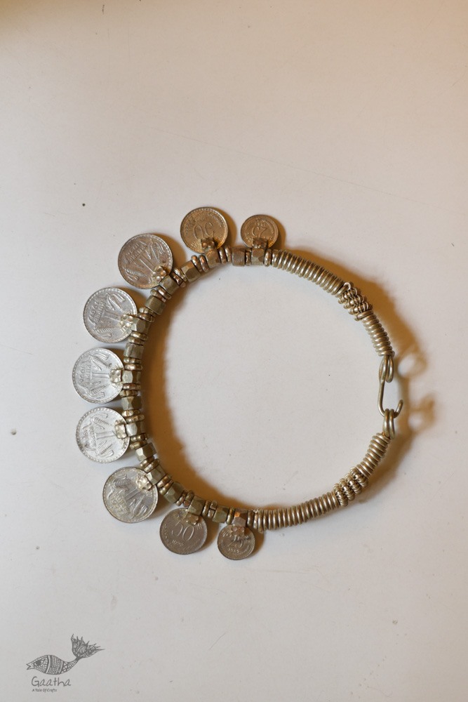 shop Handmade White Metal Tribal Coin Necklace