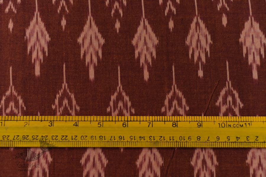 Shop Handloom ikat cotton Brown fabric