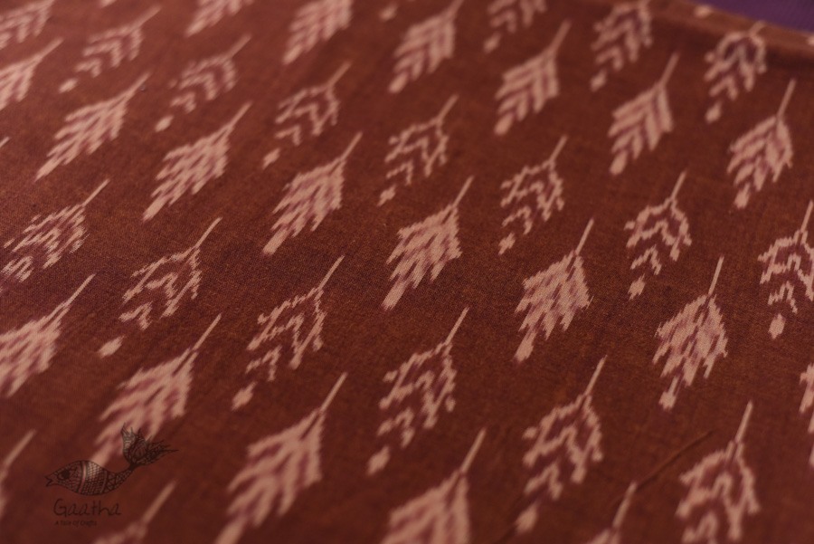 Shop Handloom ikat cotton Brown fabric