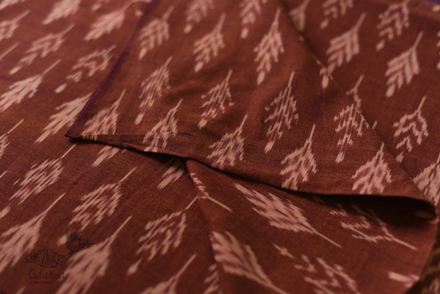 Shop Handloom ikat cotton Brown fabric