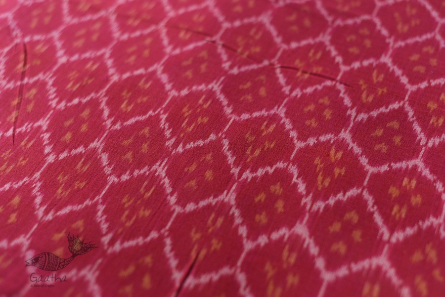 Shop Handloom ikat cotton fabric - Red