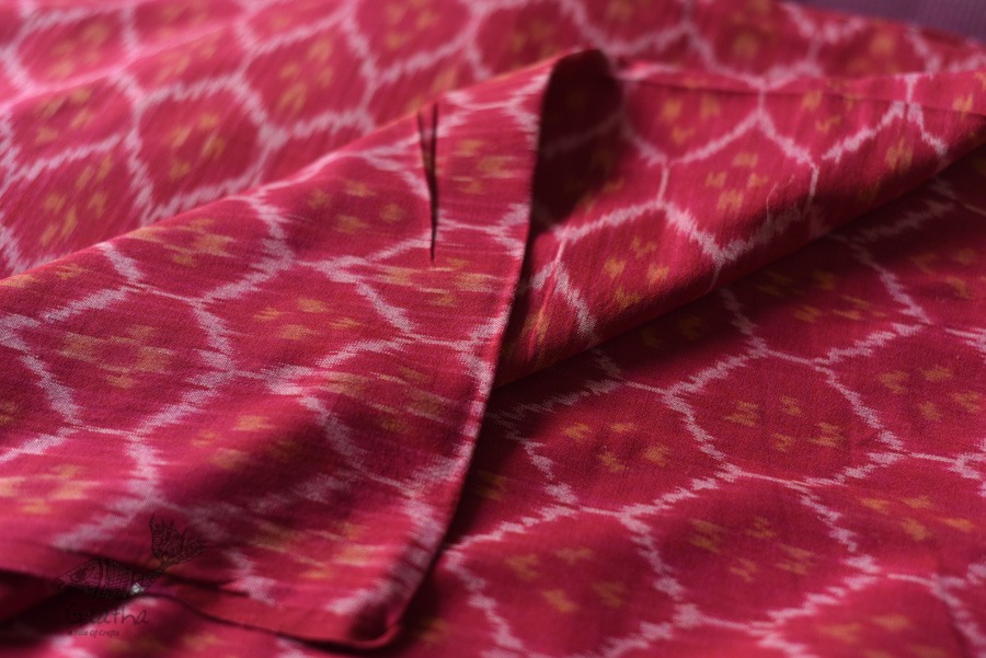 Shop Handloom ikat cotton fabric - Red