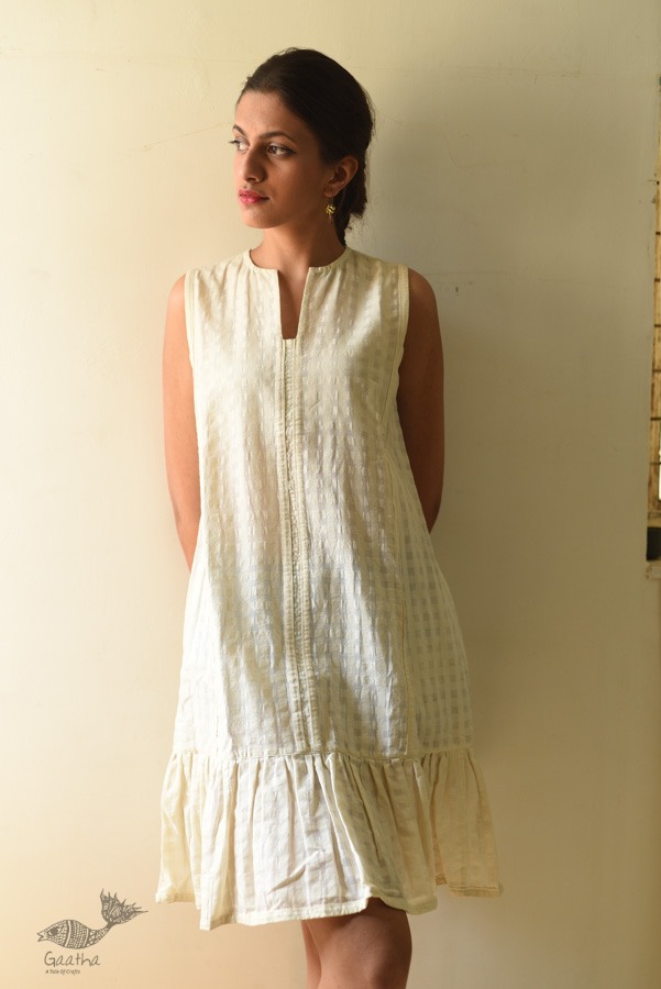 shop Handwoven Pure Cotton ~ Off White dress