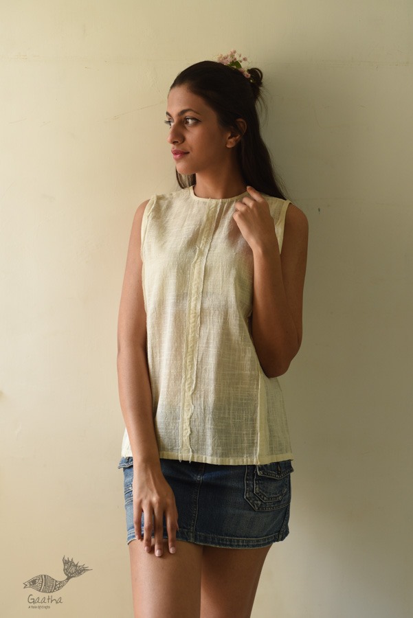 shop Handwoven Checks Pure Cotton ~ White Top