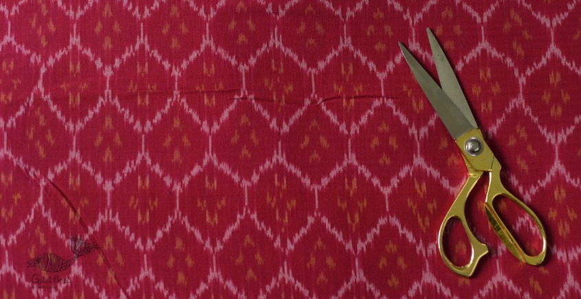 Shop Handloom ikat cotton fabric - Red