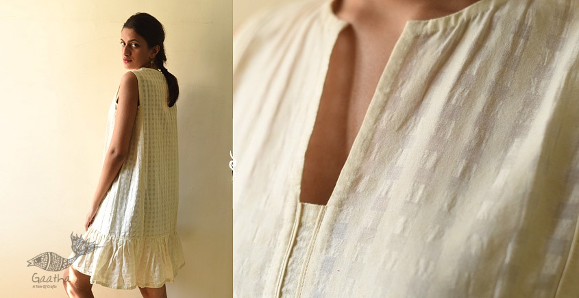 shop Handwoven Pure Cotton ~ Off White dress