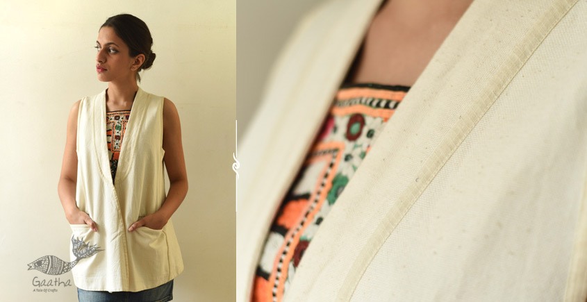 shop Handwoven Pure Cotton ~ Off White Shrug