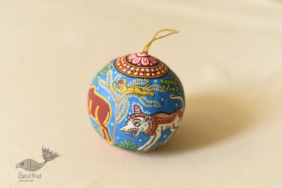 shop Pattachitra Painted - Hanging Coconut - Animals