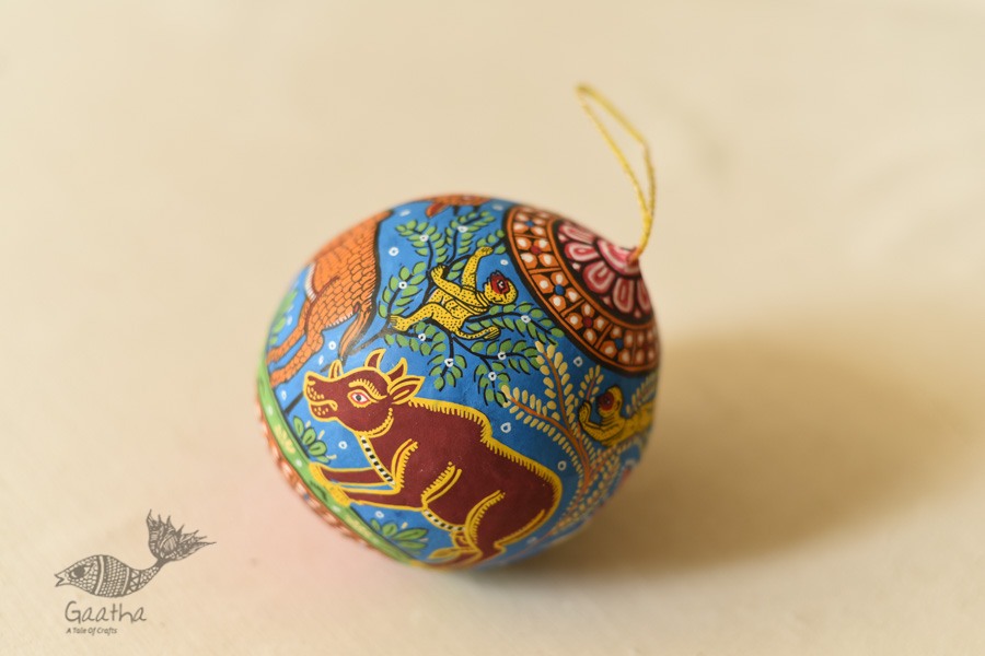 shop Pattachitra Painted - Hanging Coconut - Animals