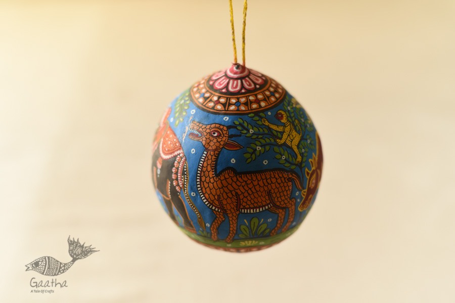 shop Pattachitra Painted - Hanging Coconut - Animals