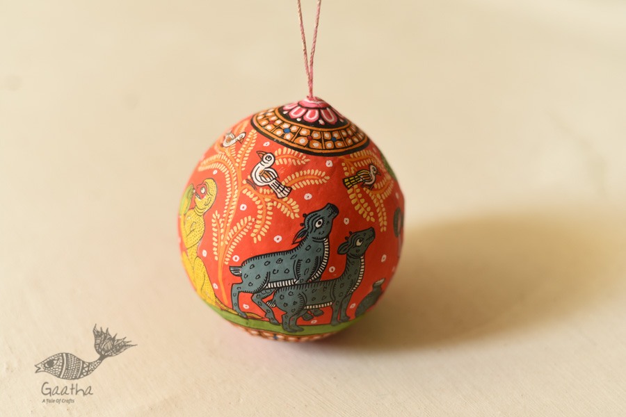 shop Pattachitra hand Painted - Hanging Coconut 