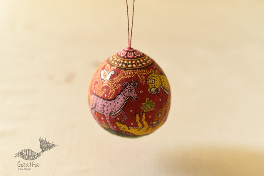 shop Pattachitra Painted Life in Jungle on Hanging Coconut