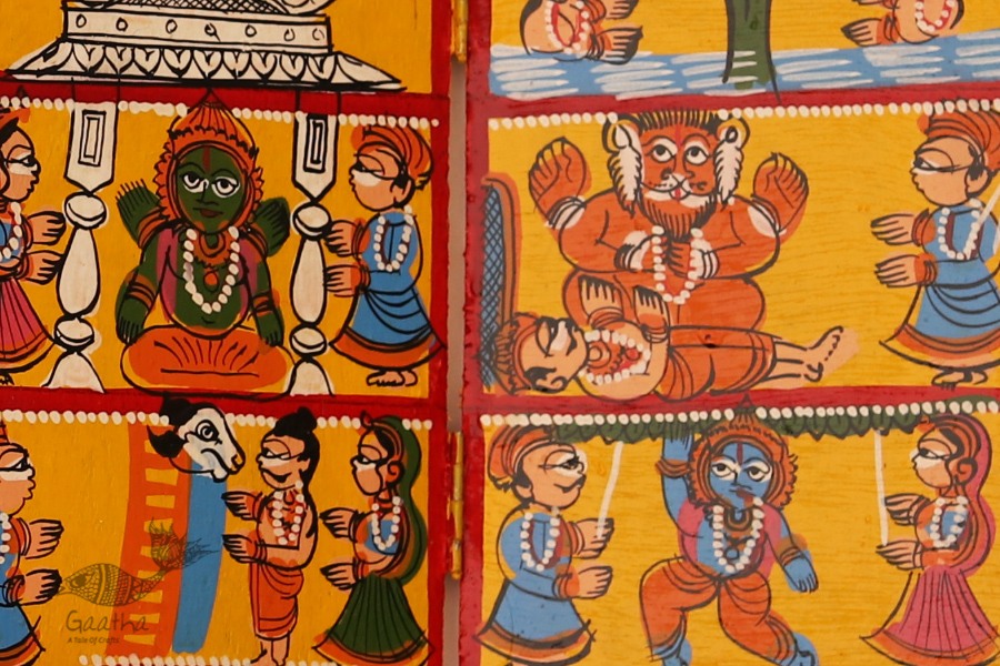 कथनिक ☀ Kaavad A Wooden Shrine ( Yellow - 29 cm) ~ 120