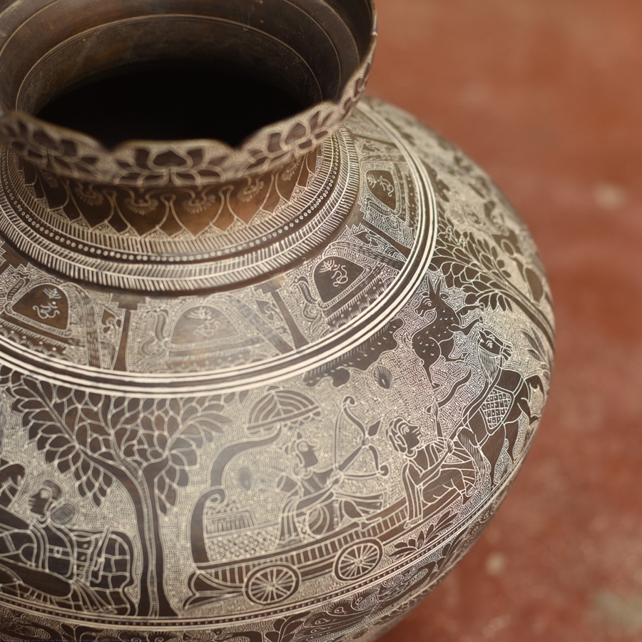 Shop Antique from Khajuraho Brass kalash