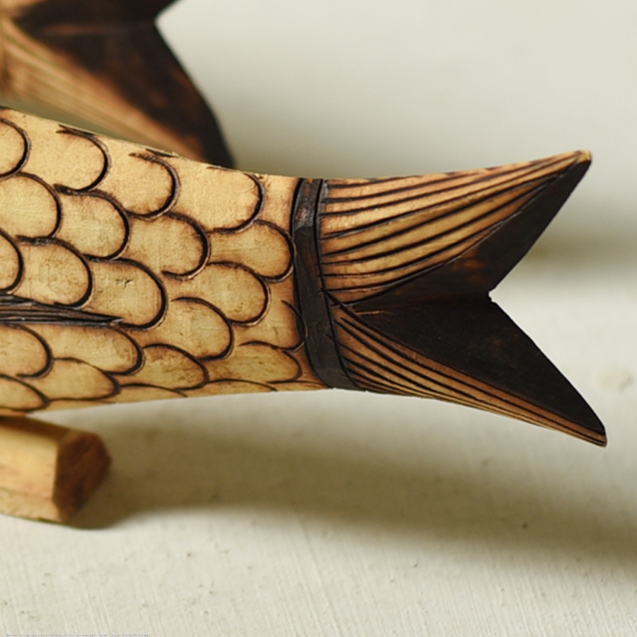 shop Rustic Handmade Wood Burning Art - Fish (Set of Two)