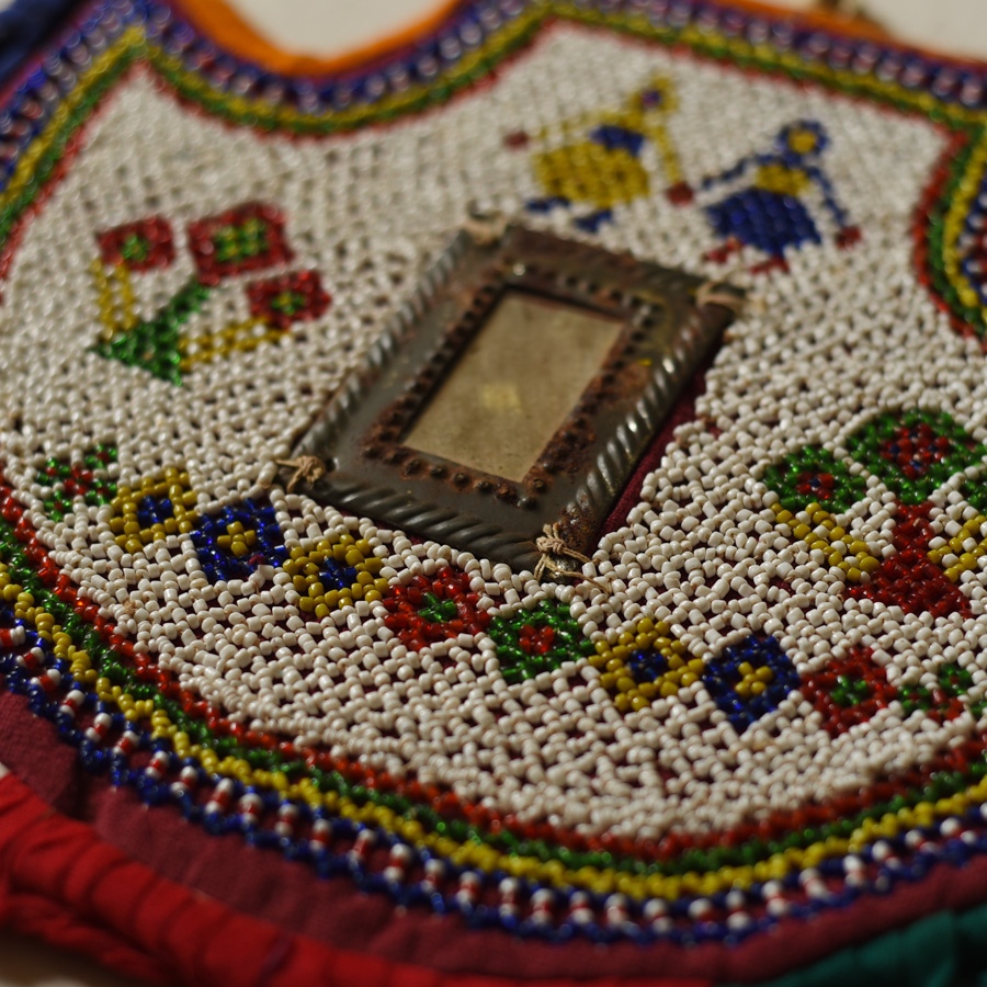 Bead Work ~ Old Wall Hanging - Fan