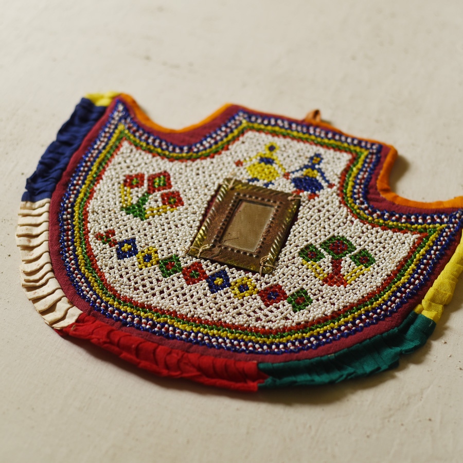 Bead Work ~ Old Wall Hanging - Fan