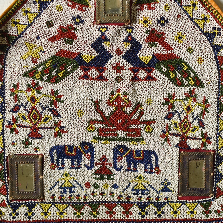 Gujrat Bead Work - Old & Antique Wall Hanging - Ganesha
