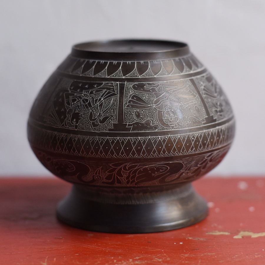 Brass Lota with Carving   - C