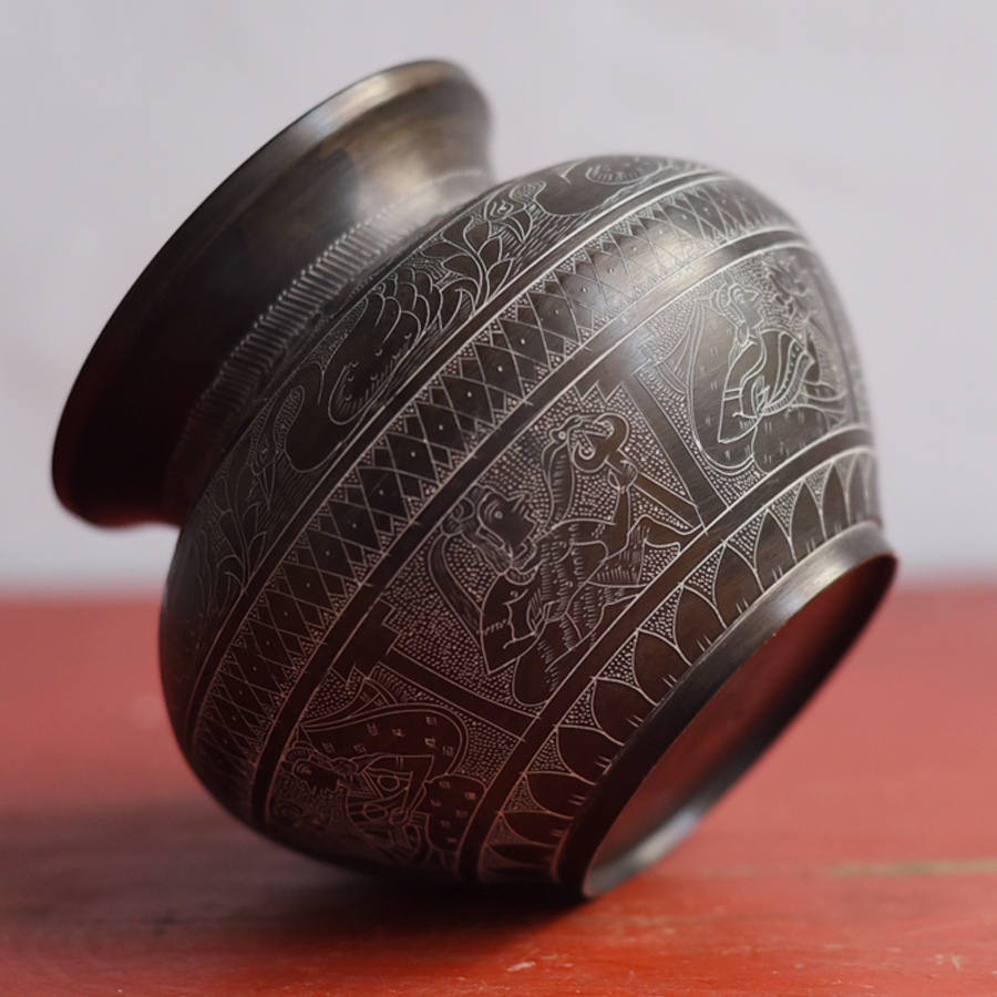 Brass Lota with Carving   - C