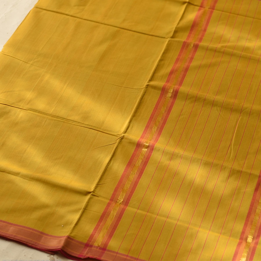 Handwoven cotton saree |Yellow Saree  from Andhra Pradesh