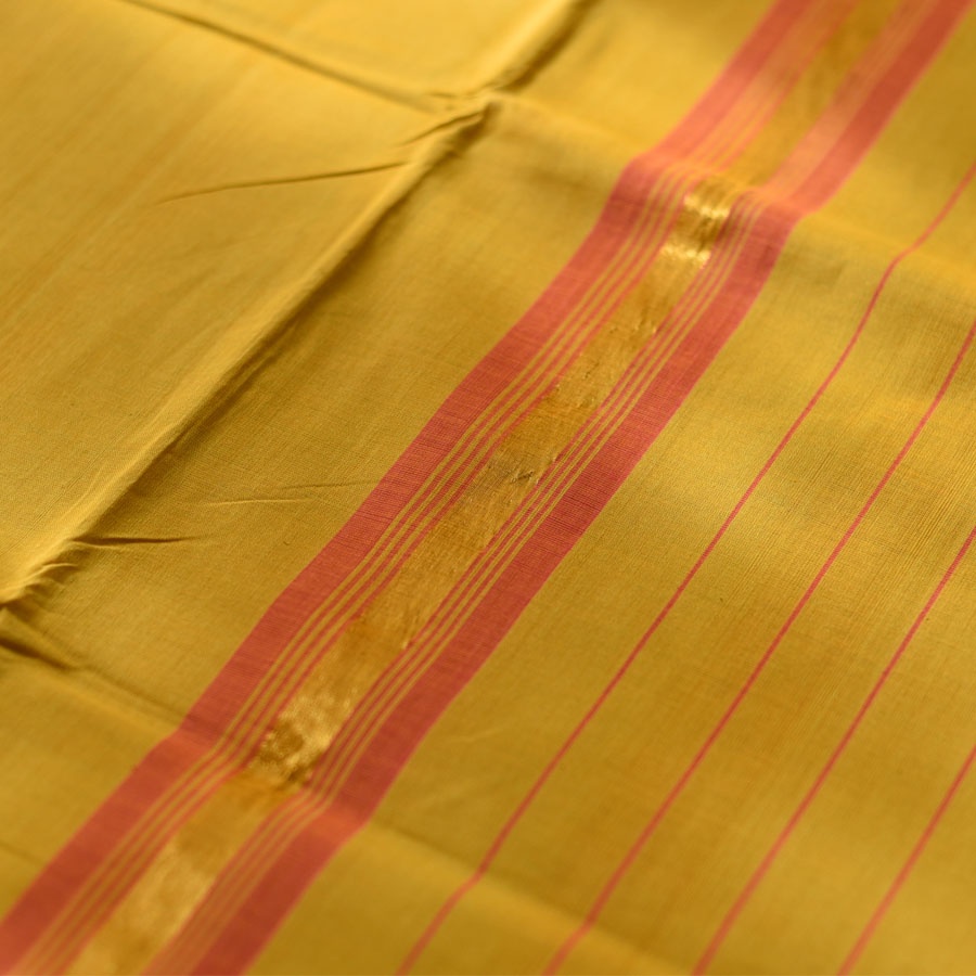 Handwoven cotton saree |Yellow Saree  from Andhra Pradesh