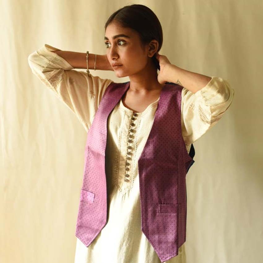 shop mashru & denim Reversible Purple Jacket 