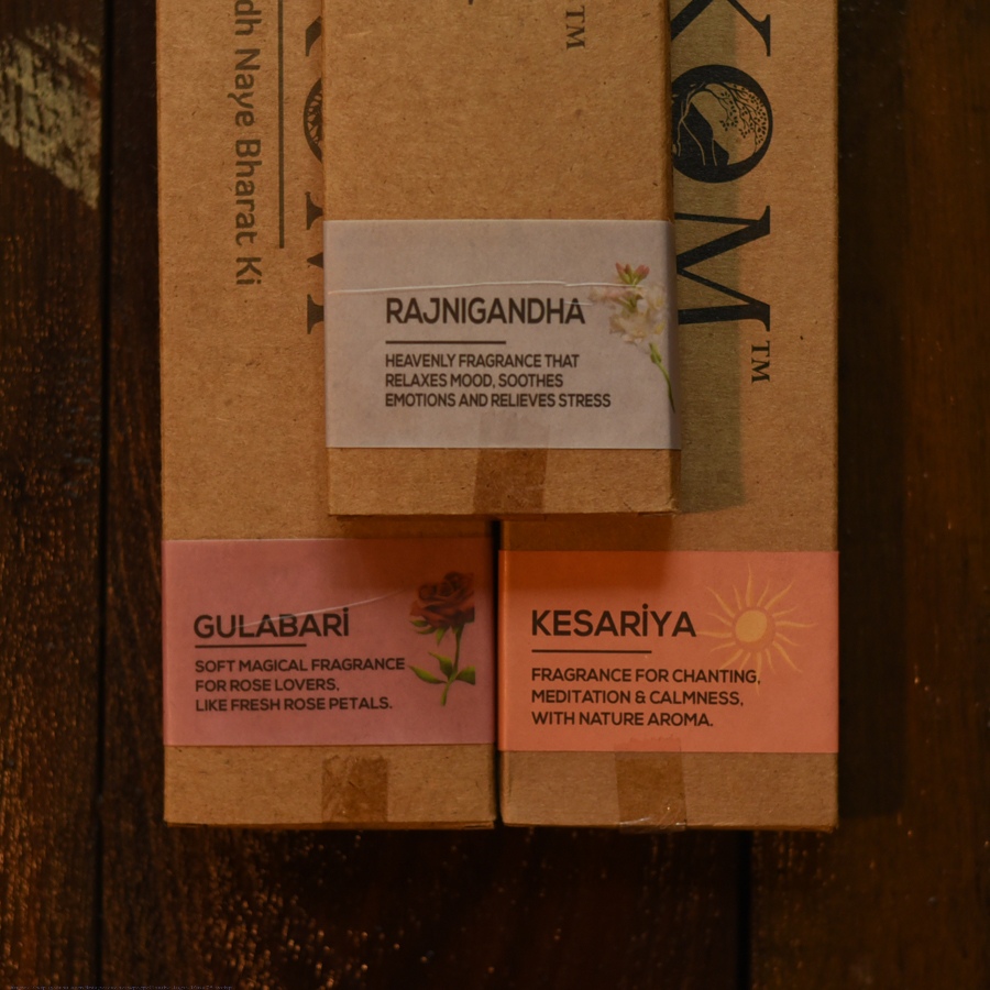 Shop Rajnigandha + Gulabari + Kesariya ~ Incense Sticks Handcrafted With Natural Herbs ( Set of Three )