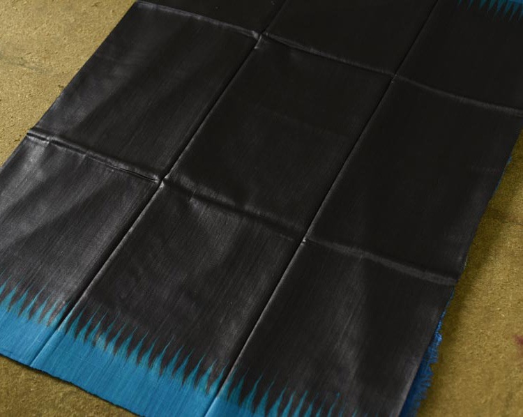 shop Handwoven Pure Tussar Silk Black Saree