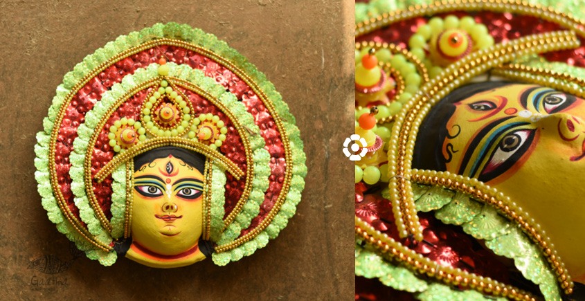 shop Handmade Paper Mache Chhau Mask - Durga Maa