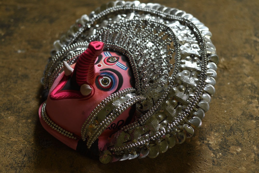 shop handmade chhau mask from bangal - ganesh