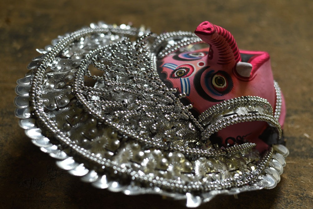 shop handmade chhau mask from bangal - ganesh