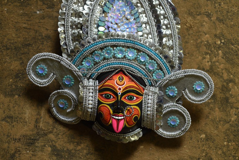 shop handmade chhau mask from bangal - Kaali