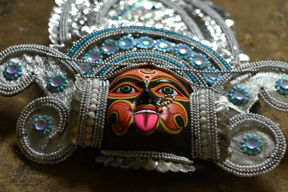 shop handmade chhau mask from bangal - Kaali