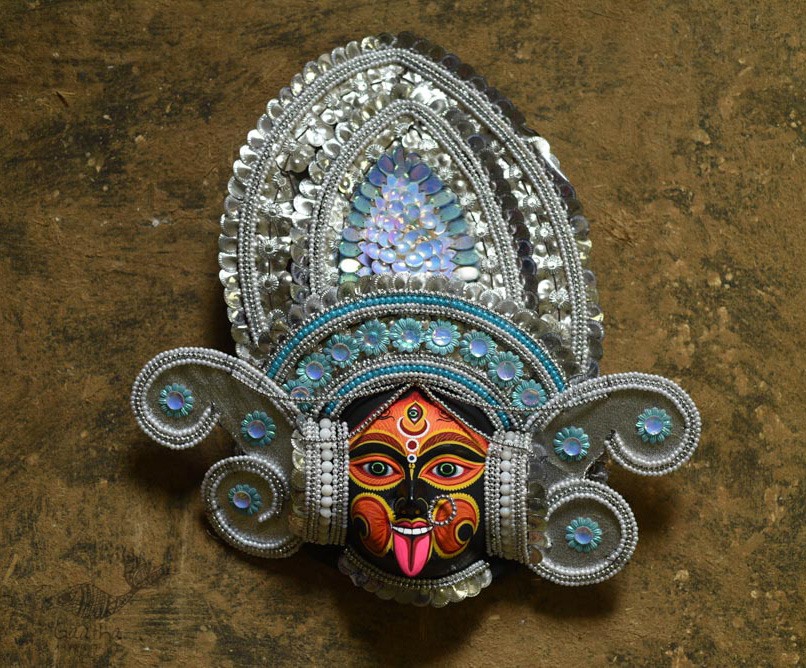 shop handmade chhau mask from bangal - Kaali