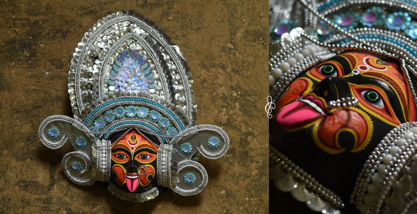 shop handmade chhau mask from bangal - Kaali