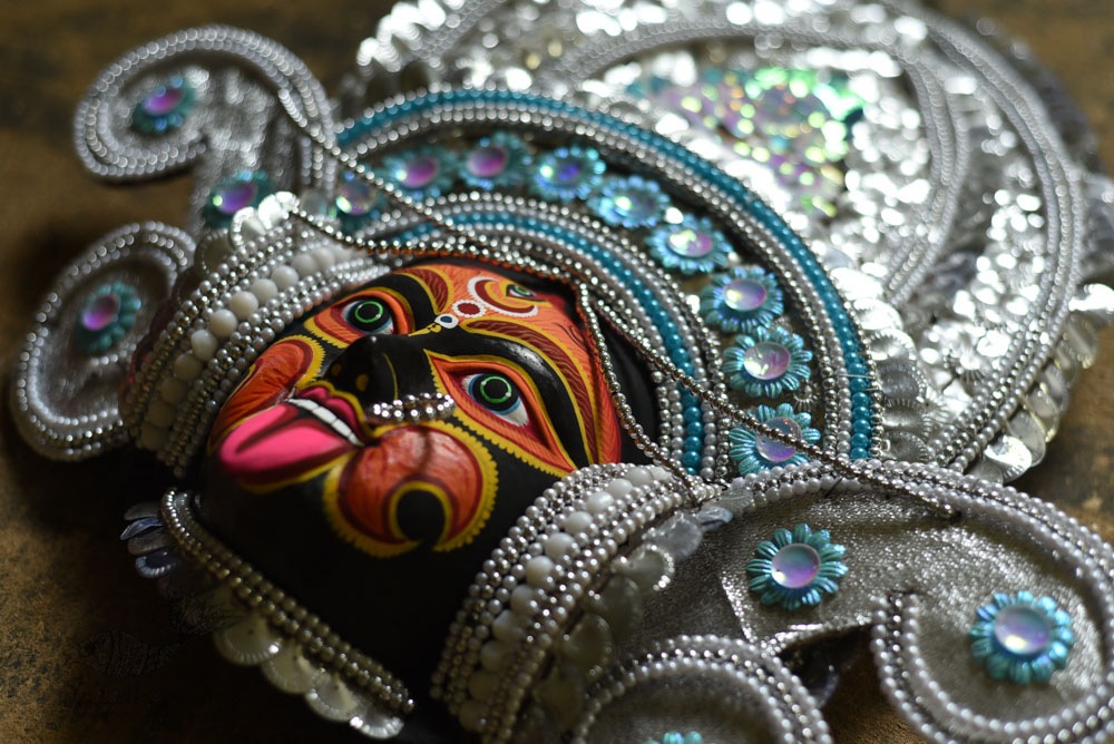 shop handmade chhau mask from bangal - Kaali