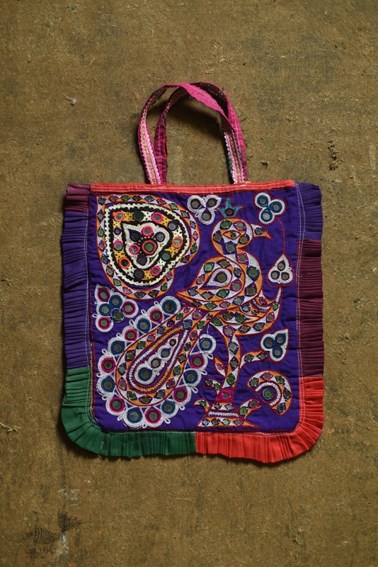 Hand Embroidered kutchi hand bag - Rabari Embroidery