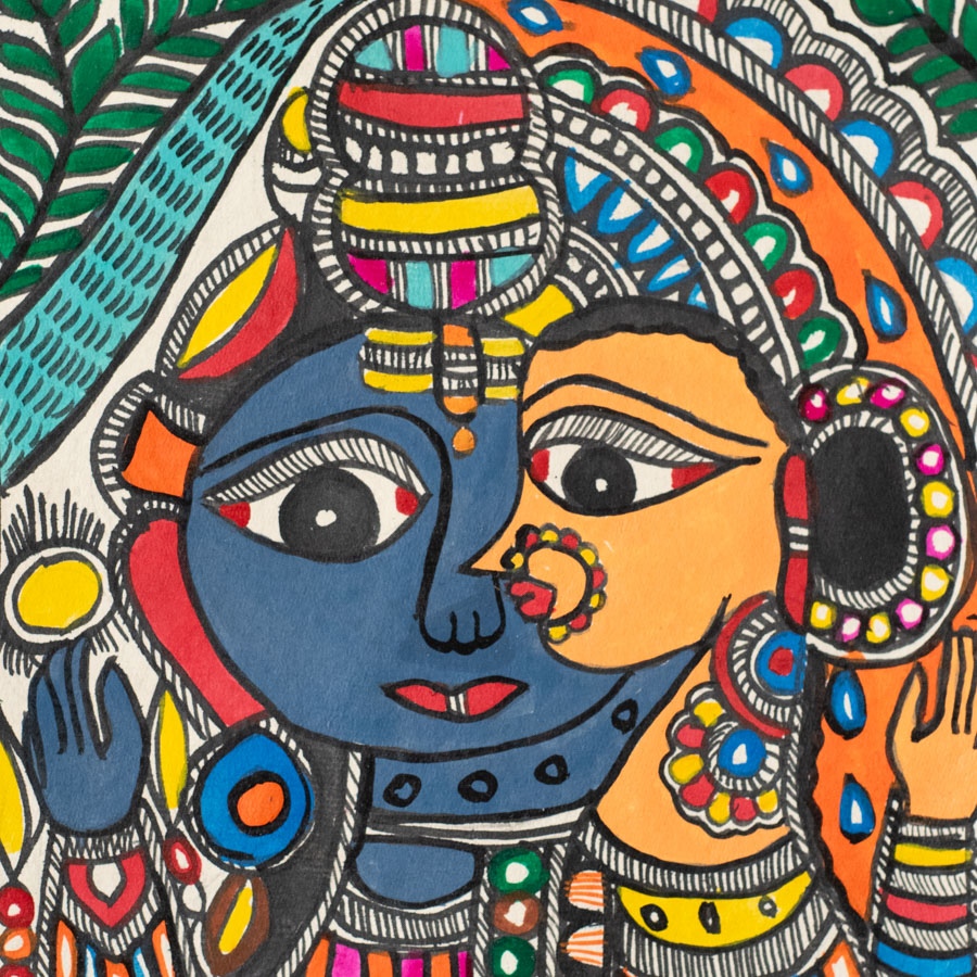 shop Madhubani Painting - Ardhanarishvar