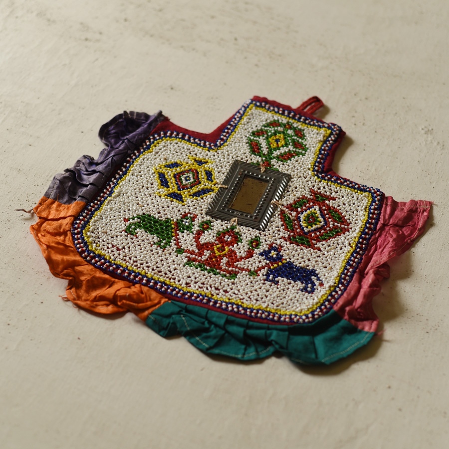 Handmade Bead Work ~ Old Decorative Wall Hanging - Fan