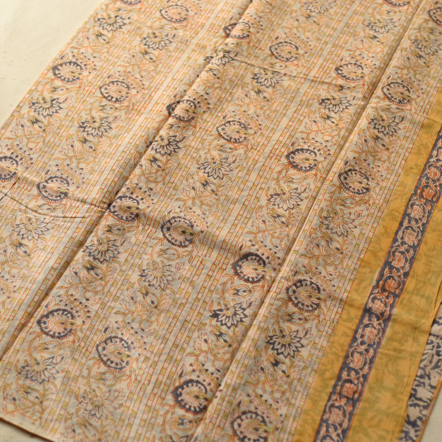 shop Hand Block ~ Bagru Printed Cotton Saree