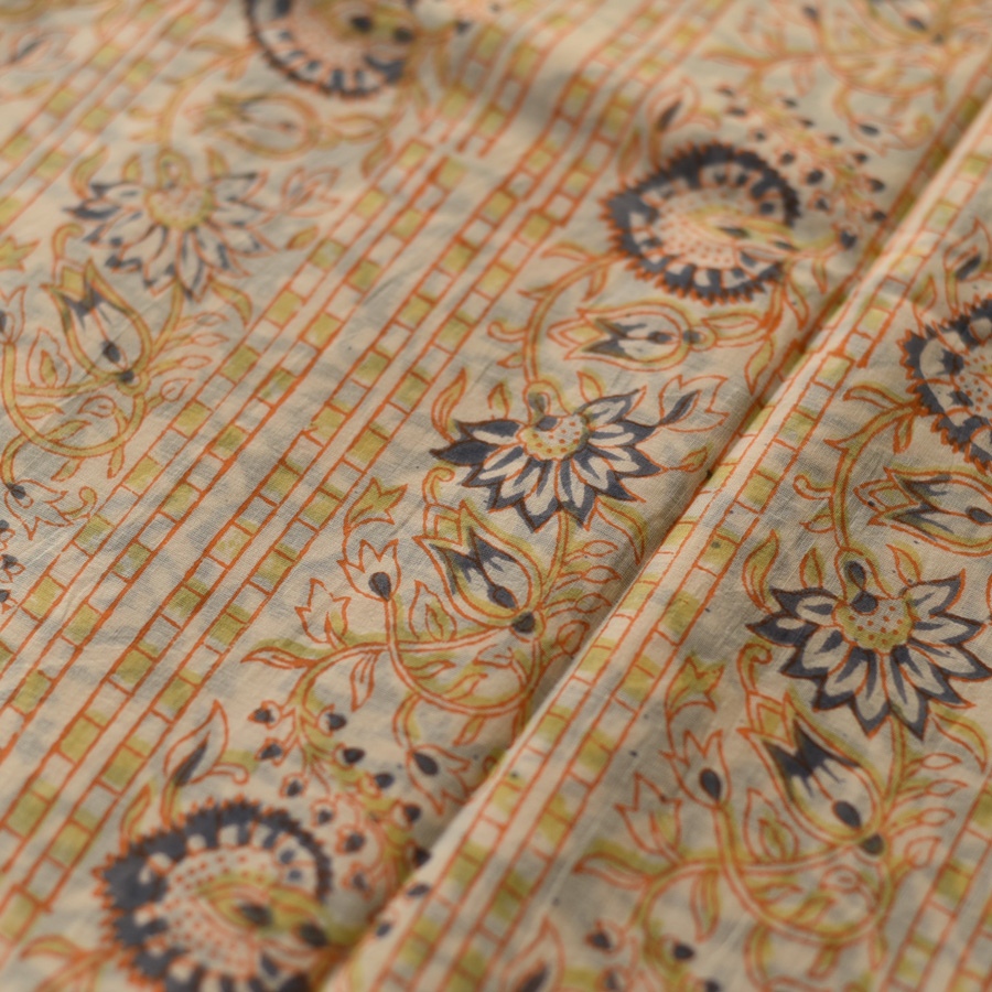 shop Hand Block ~ Bagru Printed Cotton Saree
